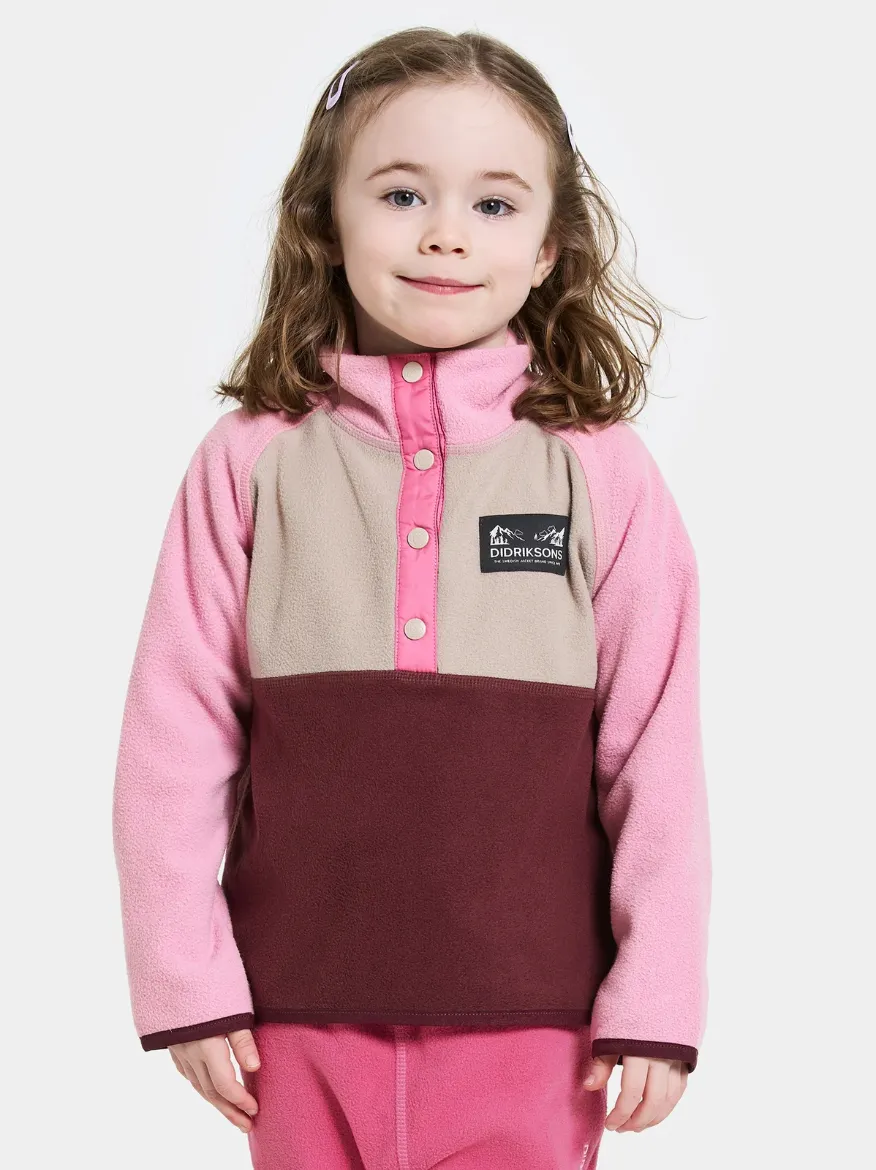 Bilde av Didriksons Monte kids fleece sett Anemon Red